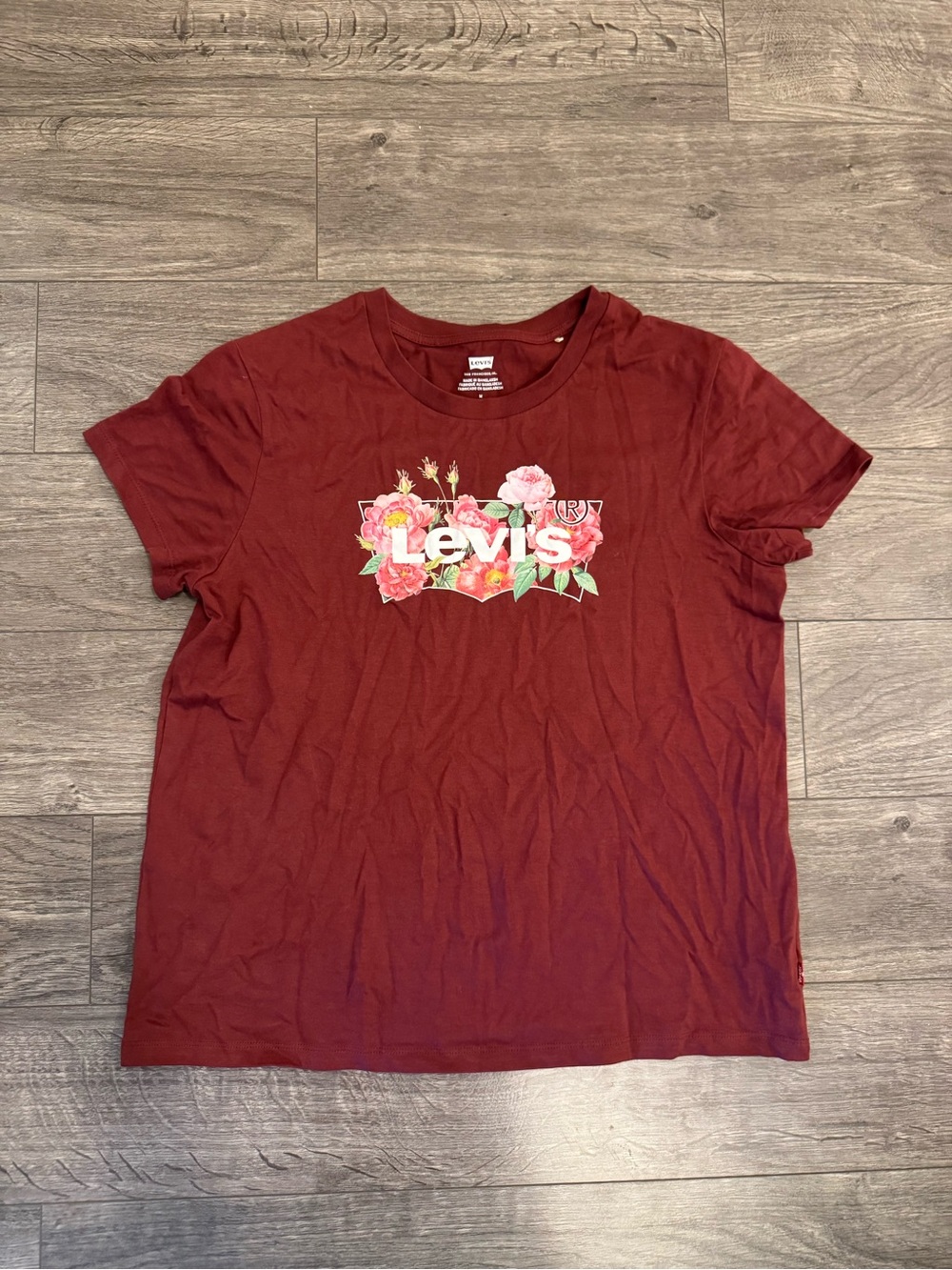 Levi's Women's Floral Logo Tee - Wine Red
